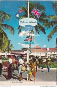 Bahamas Nassau Signpost In Rawson Square