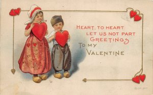 J20/ Valentine's Day Love Holiday Postcard c1910 Art Beautiful Glitter 63