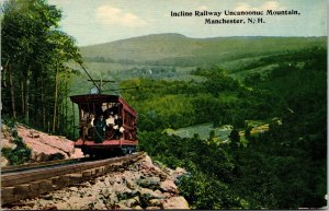 Incline Railway Uncanoonuc Mountain Manchester NH UNP DB Postcard L4