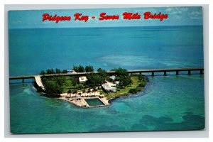 Vintage 1960's Postcard Blue Ocean Pidgeon Key Seven Mile Bridge Florida Keys