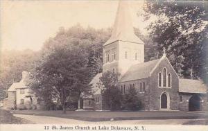 New York Lake Delaware St James Church Real Photo RPPC