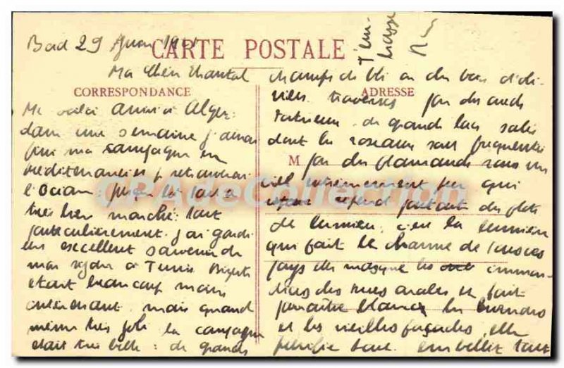 Old Postcard ALGIERS Gnrale view