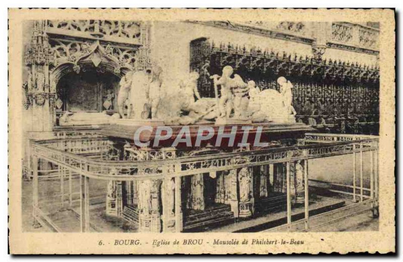 Old Postcard Bourg Brou Church Mausoleum of Philibert le Beau