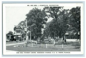 C. 1920s Oak Hill Tourist Cabins, Nebraska Avenue, Tampa, FL Postcard P41