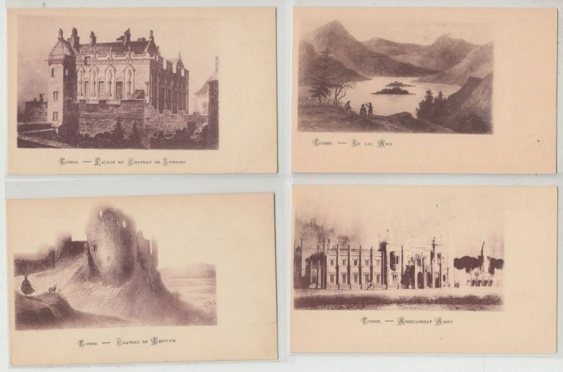 SCOTLAND ECOSSE CASTLES UK 35 Vintage postcards Mostly pre-1920 (L2796)