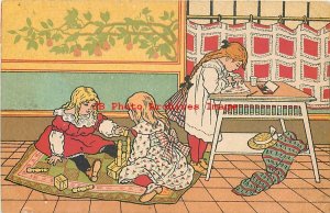 Advertising Postcard, Au Petit Poucet, Lyon France, Art Nouveau,Children Playing