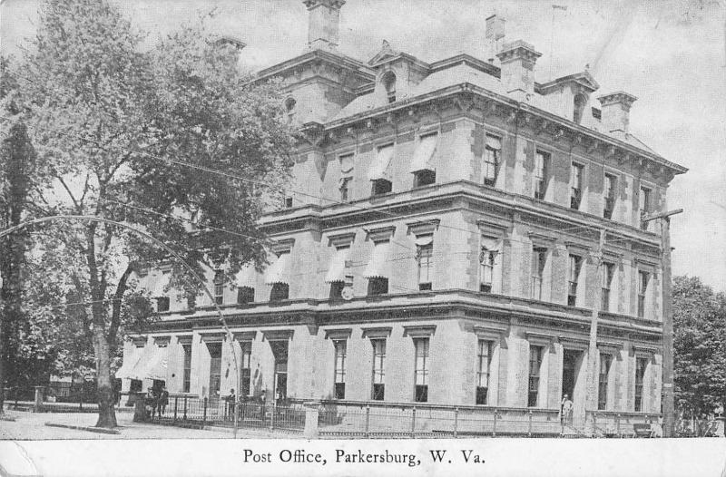 Parkersburg West Virginia Post Office Antique Postcard (J37553)