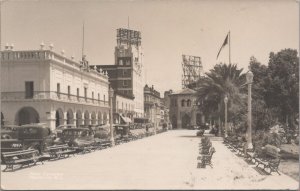 RPPC Postcard Plaza Zaragoza Monterrey  Mexico