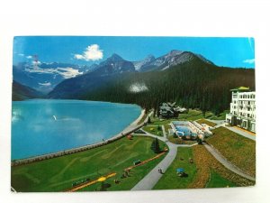 Lake Louis Victoria Glacier & the Chateau Canadian Rockies Vintage Postcard