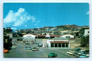 Postcard AZ Morenci 1950's View Shopping Center and Plaza Old Cars R60