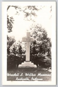 Rushville IN RPPC Indiana Wendell L Willkie Memorial Real Photo Postcard V28