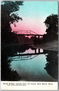 1910's South Bridge Looking From Ice House Blue Earth Minnesota Posted Postcard