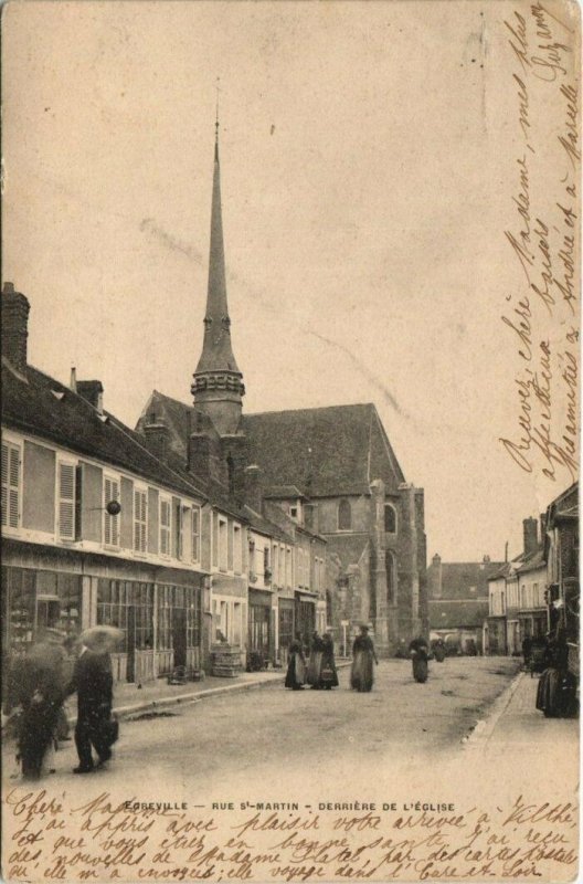 CPA EGREVILLE - Rue S'-MARTIN - Derriere de L'Église (120110)