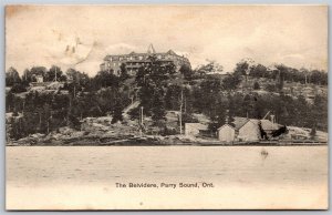 Postcard Parry Sound Ontario c1911 Belvidere Hotel Scenic View Burned Down 1961