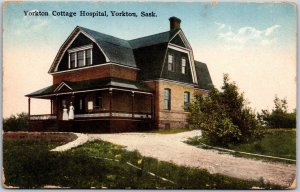 Postcard Yorkton Saskatchewan c1910s Cottage Hospital by Novelty Mfg.