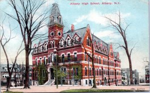 Postcard NY Albany High School 1912