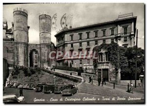 Postcard Modern Genoa Casa di Cristoforo Colombo e Torri di Porta Soprana