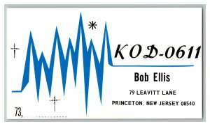 QSL Radio Card From Princeton New Jersey KOD-0611