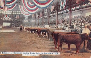 INDIANAPOLIS INDIANA IN~STATE FAIR-INTERIOR OF COLISEUM-1909 POSTCARD