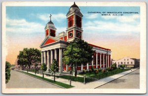 Vtg Mobile Alabama AL Cathedral of Immaculate Conception 1920s View Postcard