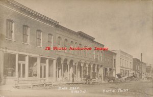 MI, Burr Oak, Michigan, RPPC, Main Street, Stores, Martin Photo