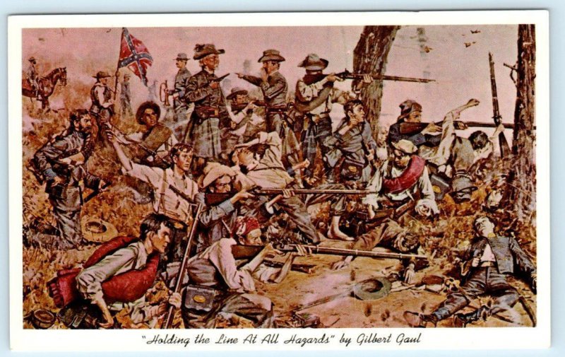 2 Postcards CIVIL WAR BATTLES ~ Confederate Paintings by GILBERT GAUL c1960s