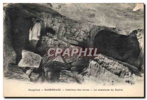 Old Postcard Dauphine Sassenage inside of the tanks fireplace Devil
