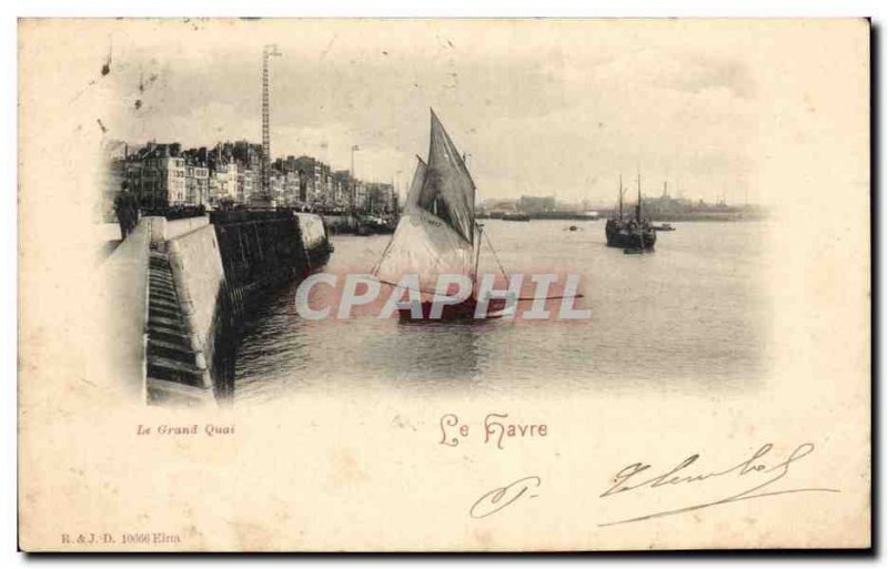 Old Postcard Le Havre Le Grand Quai Fishing Boat