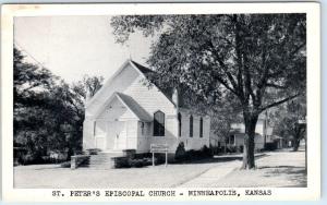 MINNEAPOLIS, Kansas  KS    ST. PETER'S EPISCOPAL CHURCH      Postcard