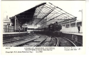 Steam Train in Station, Swansea Victoria, Wales,