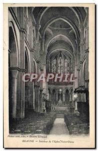 Old Postcard Beaune inside the church Notre Dame