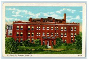 c1920s View of Barre City Hospital, Barre Vermont VT Unposted Postcard 