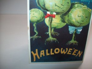 Vintage Halloween Postcard Ellen Clapsaddle Anthropomorphic Cabbage 978 Embossed