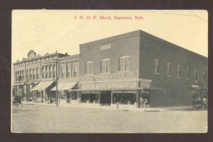 SUPERIOR NEBRASKA IOOF BLOCK ODD FELLOWS BUILDING DOWNTOWN VINTAGE POSTCARD