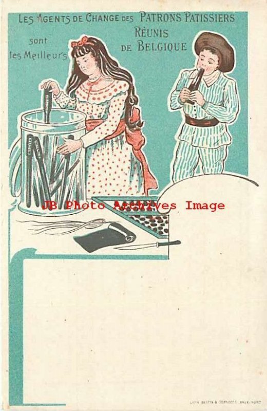 Advertising Postcard, Patrons Patissiers, Belgium Chocolate Pastries