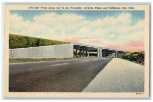 1940 View Along Turner Turnpike Tulsa Oklahoma City Oklahoma OK Vintage Postcard