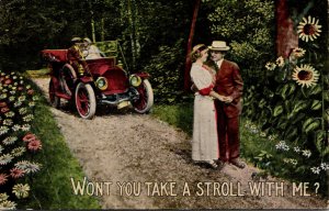 Romantic Couples In Car and Strolling 1915