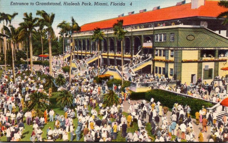 Florida Miami Hialeah Park Entrance To Grandstand