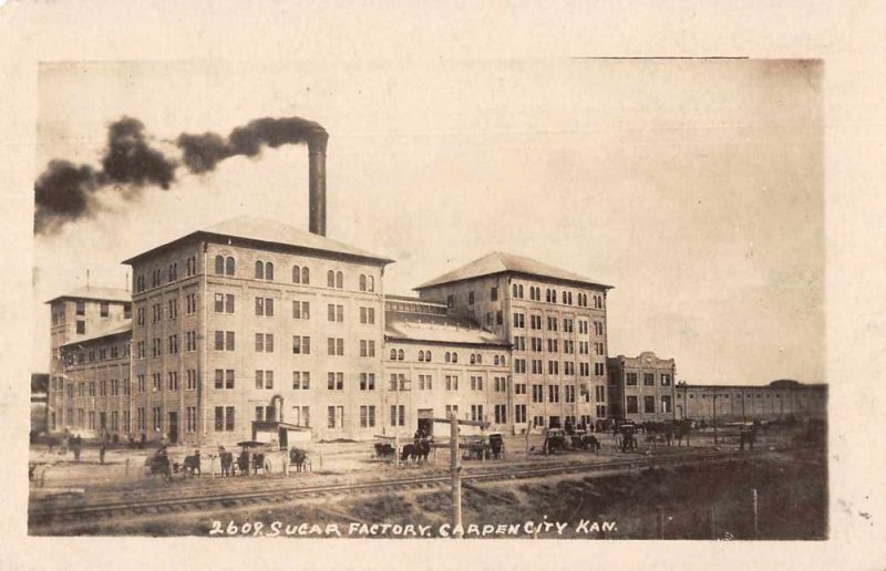 Garden City Kansas Sugar Factory Real Photo Vintage Postcard JJ658788