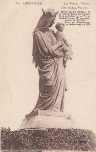 Graville La Vurge Noire Black Virgin Statue Old French Religious Postcard