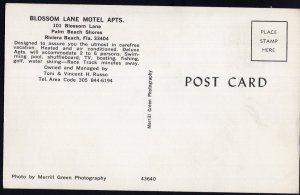 Florida RIVIERA BEACH Blossom Lane Motel Apts., 101 Blossom Lane 1950s-1970s