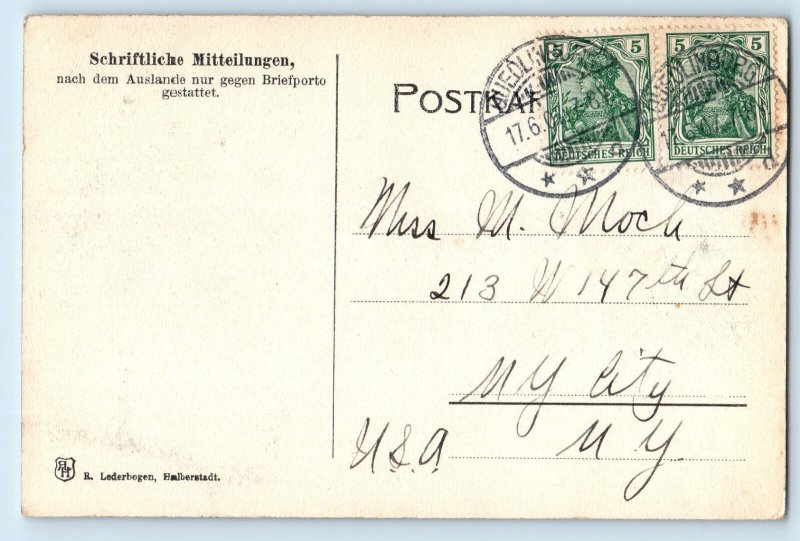 Saxony-Anhalt Germany Postcard Quedlinburg Borse 1907 Posted Antique