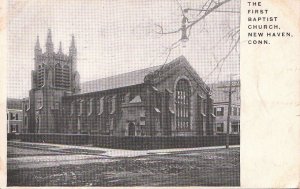 Postcard First Baptist Church New Haven CT
