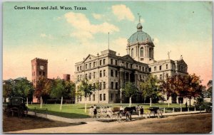 Courthouse And Jail Waco Texas TX Horse Carriage Street View Postcard