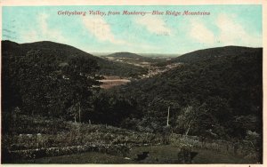 Vintage Postcard 1911 Gettysburg Valley from Monterey Blue Ridge Mountains Penn.