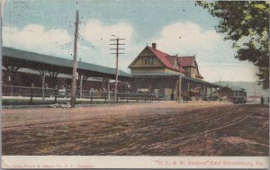 Postcard The DL & W Railroad Station Stroudsburg PA