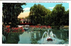 Postcard FOUNTAIN SCENE Wilmington North Carolina NC AL1123