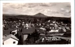 RPPC  JACKSON, CA  California  BIRDSEYE VIEW from High School  1942  Postcard