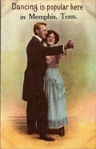 Postcard TN Memphis Dancing is Popular Here Man & Woman Dancing 1913 M47