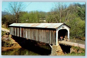 1960 Marietta Ohio Postcard Cow Run Bridge Washington County Muskingum River